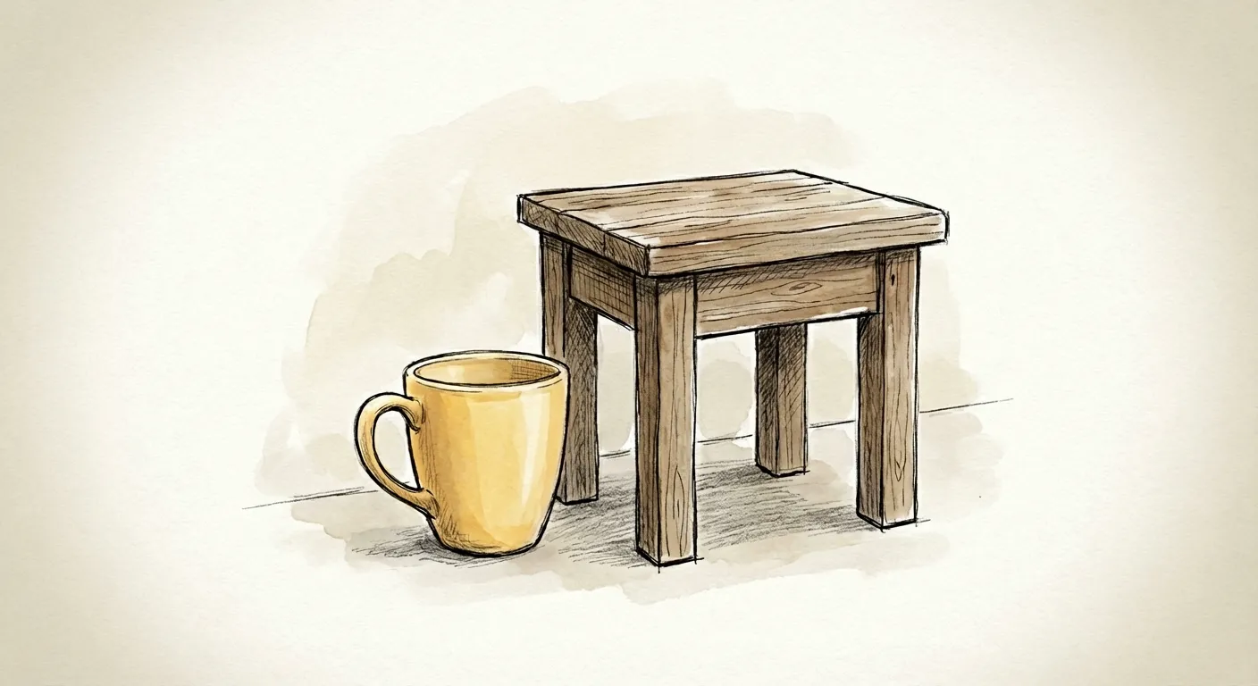 cup ved siden av table